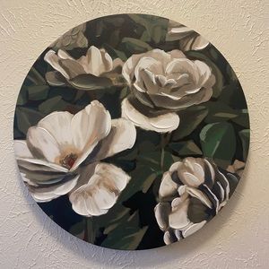 Home floral wall decor / circular frame